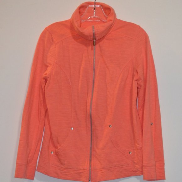 LIZWEAR Cotton Coral Pink Zip-up Jacket S/CH/P - Picture 4 of 6